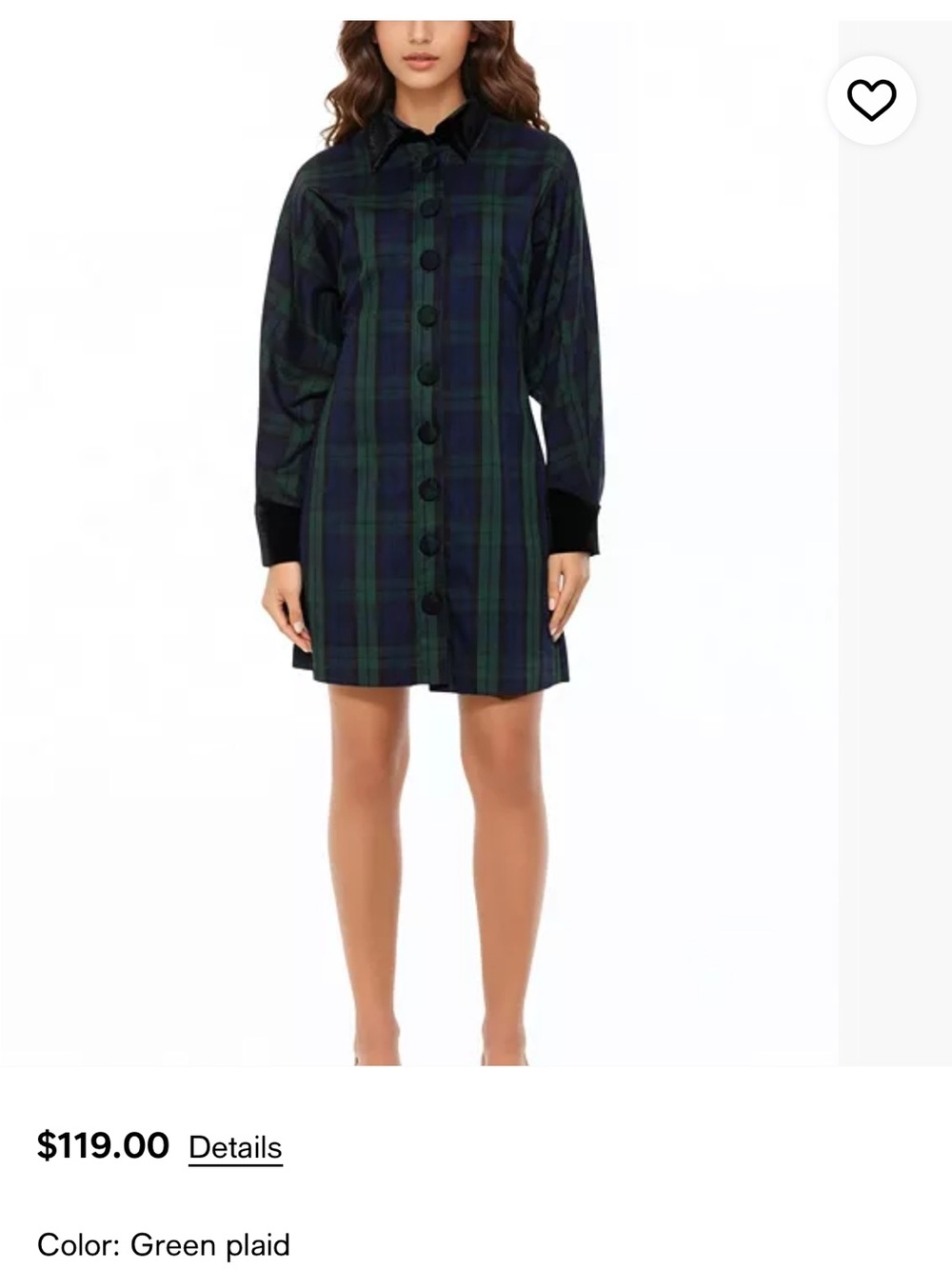 Plaid Green & Navy Button-Front Women's Coat